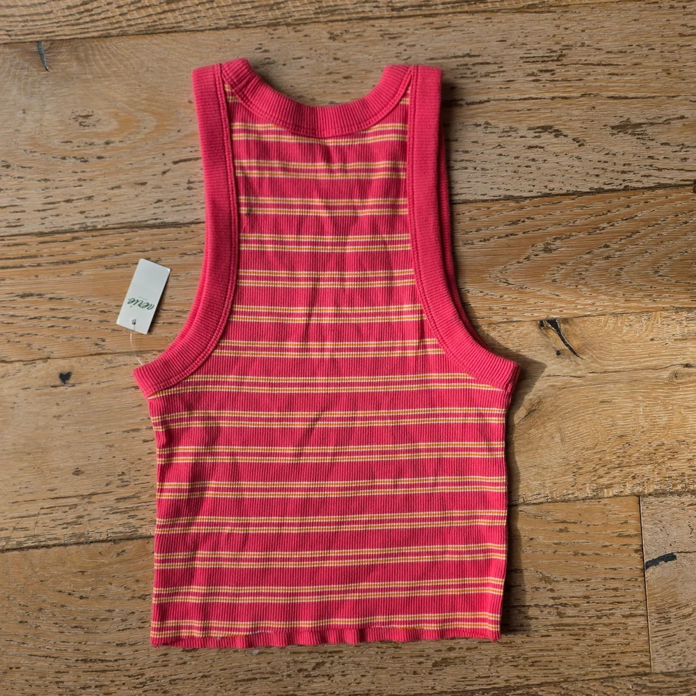 NWT Aerie Free Spirit Striped Ribbed Tank Top summer stripes retro style